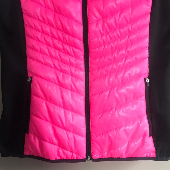 Xersion Black/Pink Neon Puffer Vest Medium - Picture 6 of 6